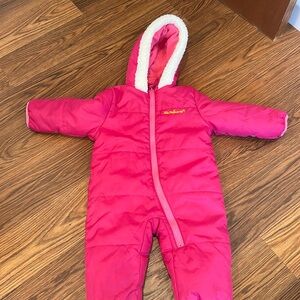 Pink Platinum Baby Girls Snowsuit - One 9/12 month Winter Suit